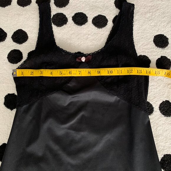 Vintage 90s Slip Dress Small Black Babydoll Short Lingerie Nightgown - Picture 13 of 16
